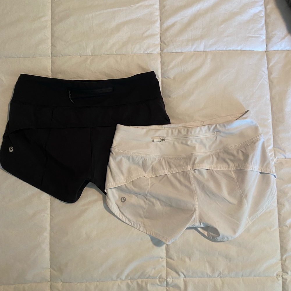 Lululemon Speed Up Low Rise Lined Shorts (2pairs) size 2